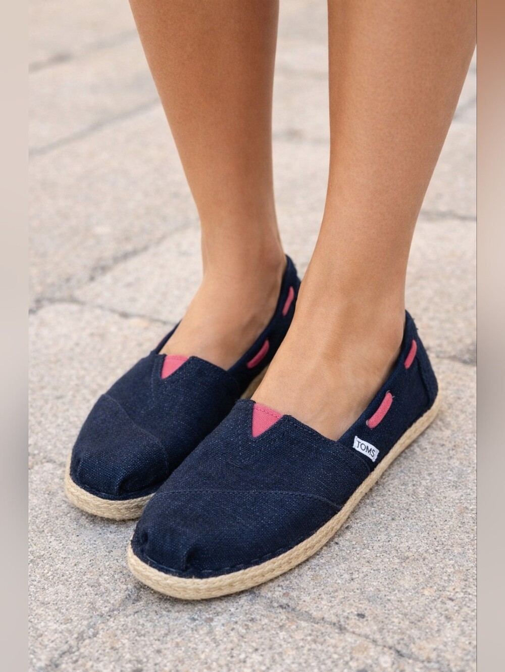 Toms Bimini womens sneakers drawstring shoes blue size 7